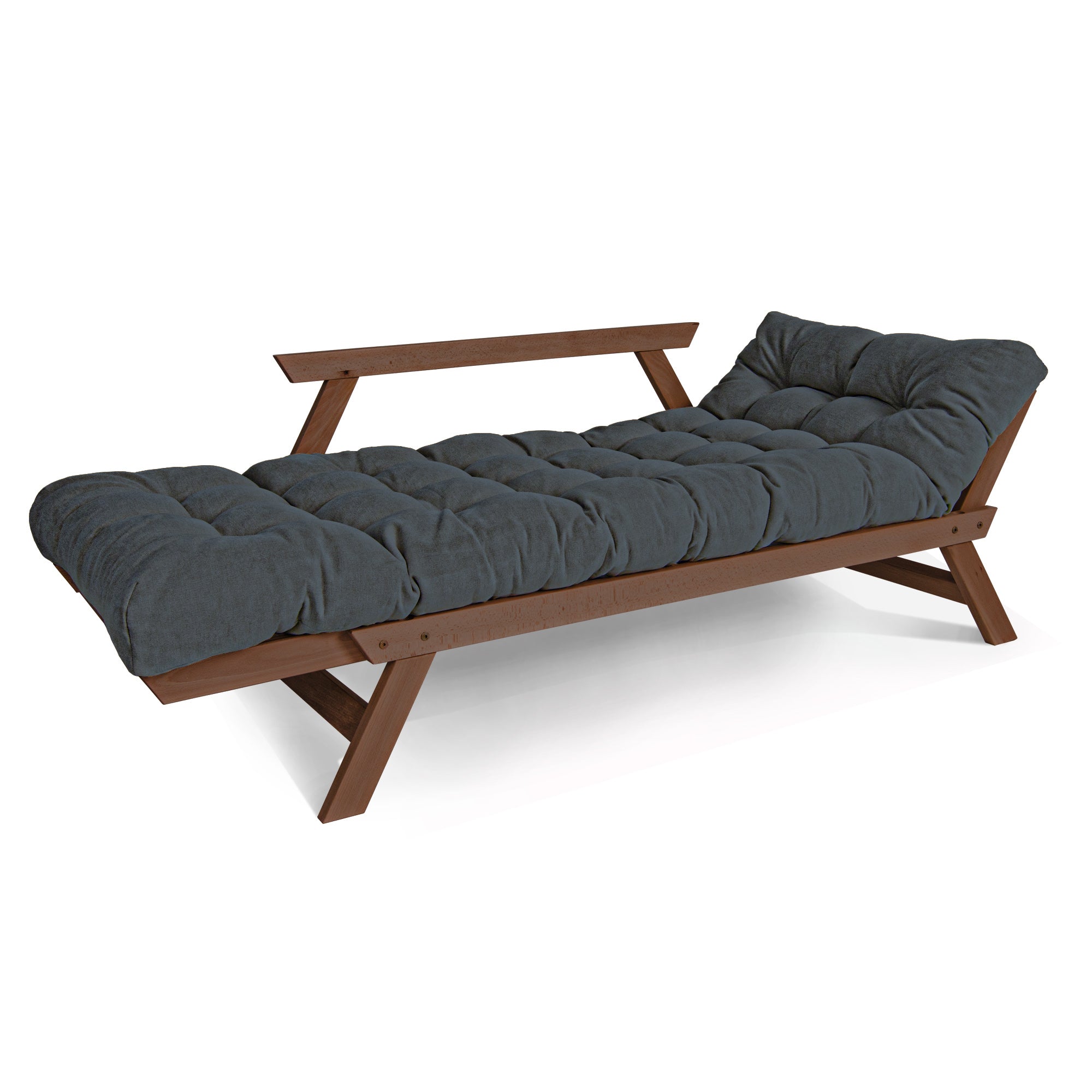 ALLEGRO Canapé-Futon Pliable, Cadre En Bois De Hêtre, Marron