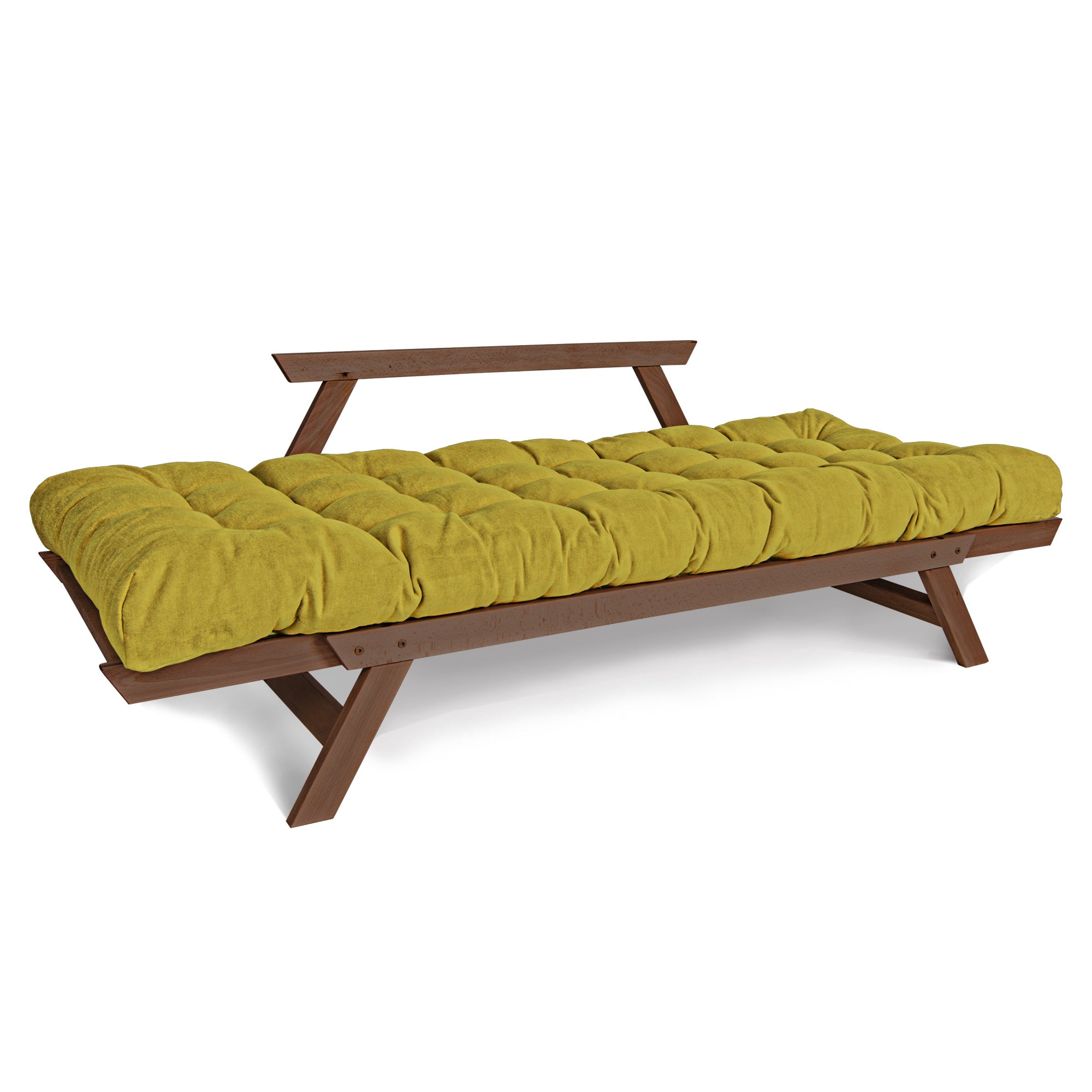 ALLEGRO Canapé-Futon Pliable, Cadre En Bois De Hêtre, Marron