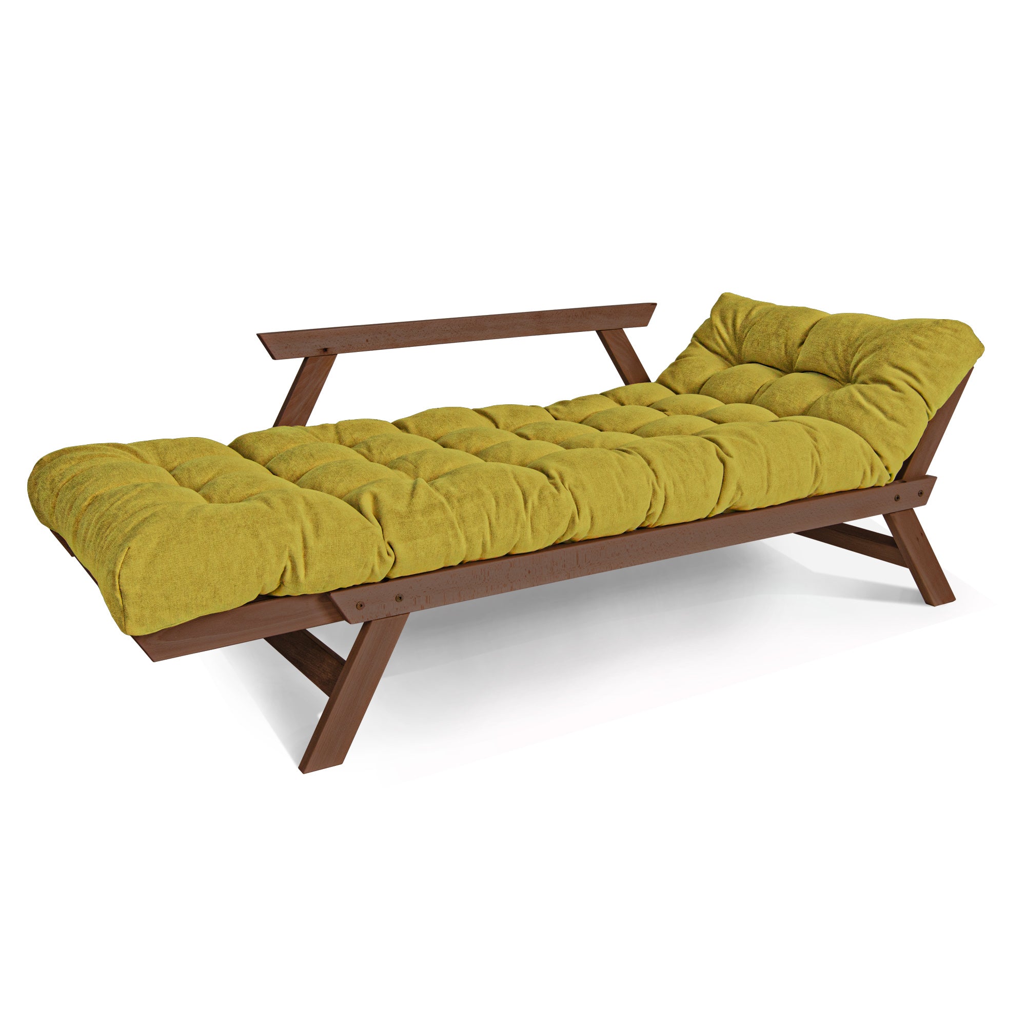 ALLEGRO Canapé-Futon Pliable, Cadre En Bois De Hêtre, Marron