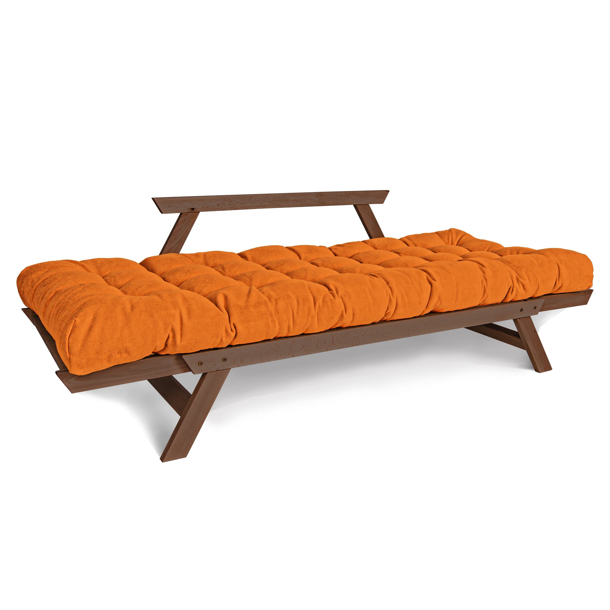 ALLEGRO Canapé-Futon Pliable, Cadre En Bois De Hêtre, Marron