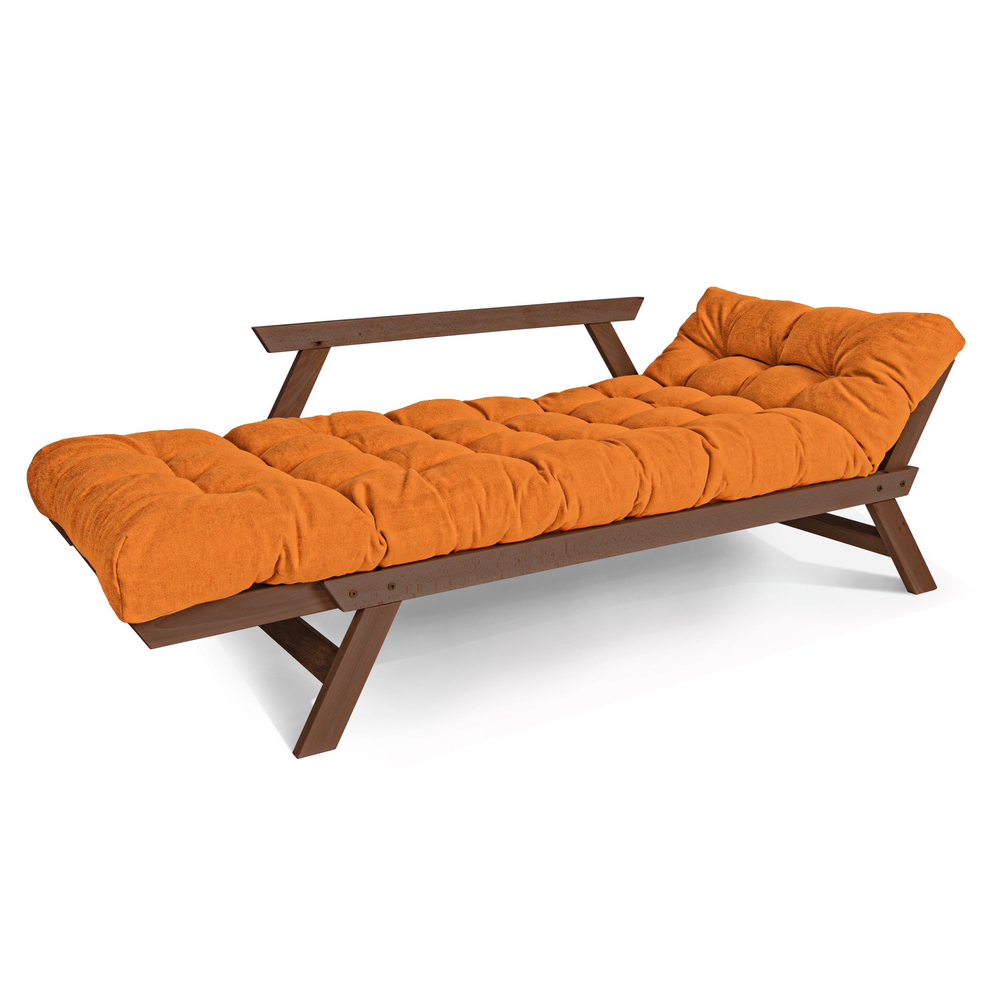 ALLEGRO Canapé-Futon Pliable, Cadre En Bois De Hêtre, Marron