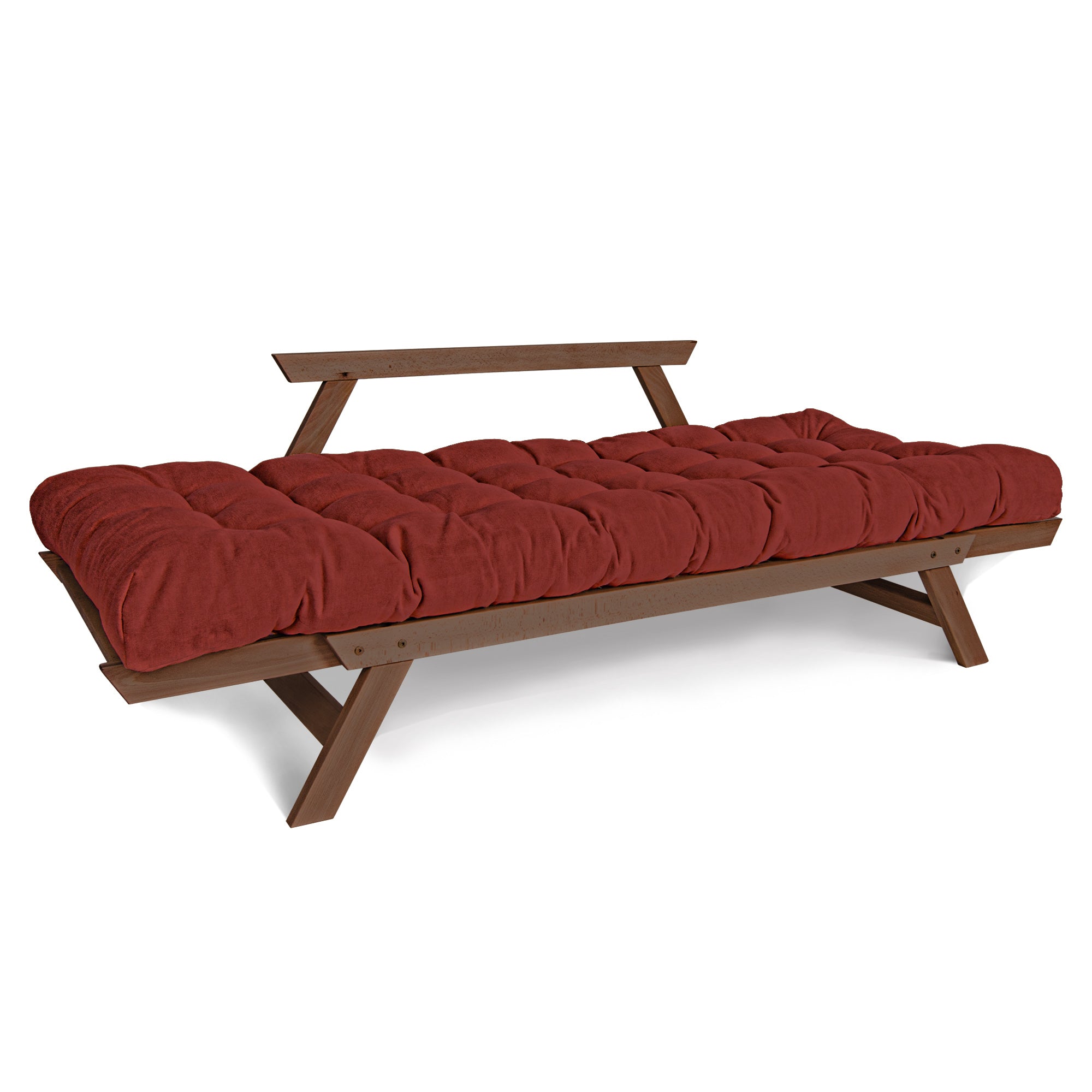ALLEGRO Canapé-Futon Pliable, Cadre En Bois De Hêtre, Marron