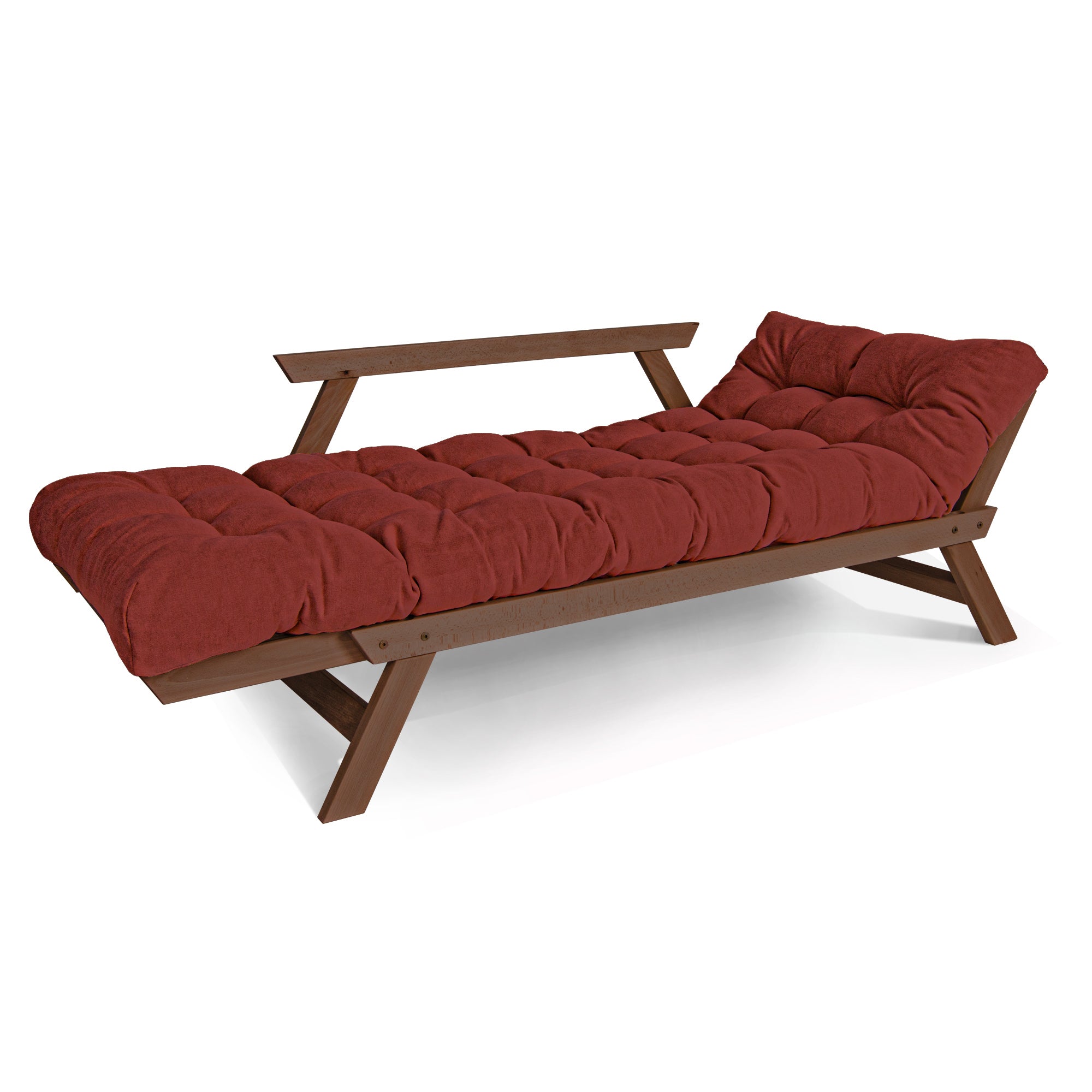 ALLEGRO Canapé-Futon Pliable, Cadre En Bois De Hêtre, Marron