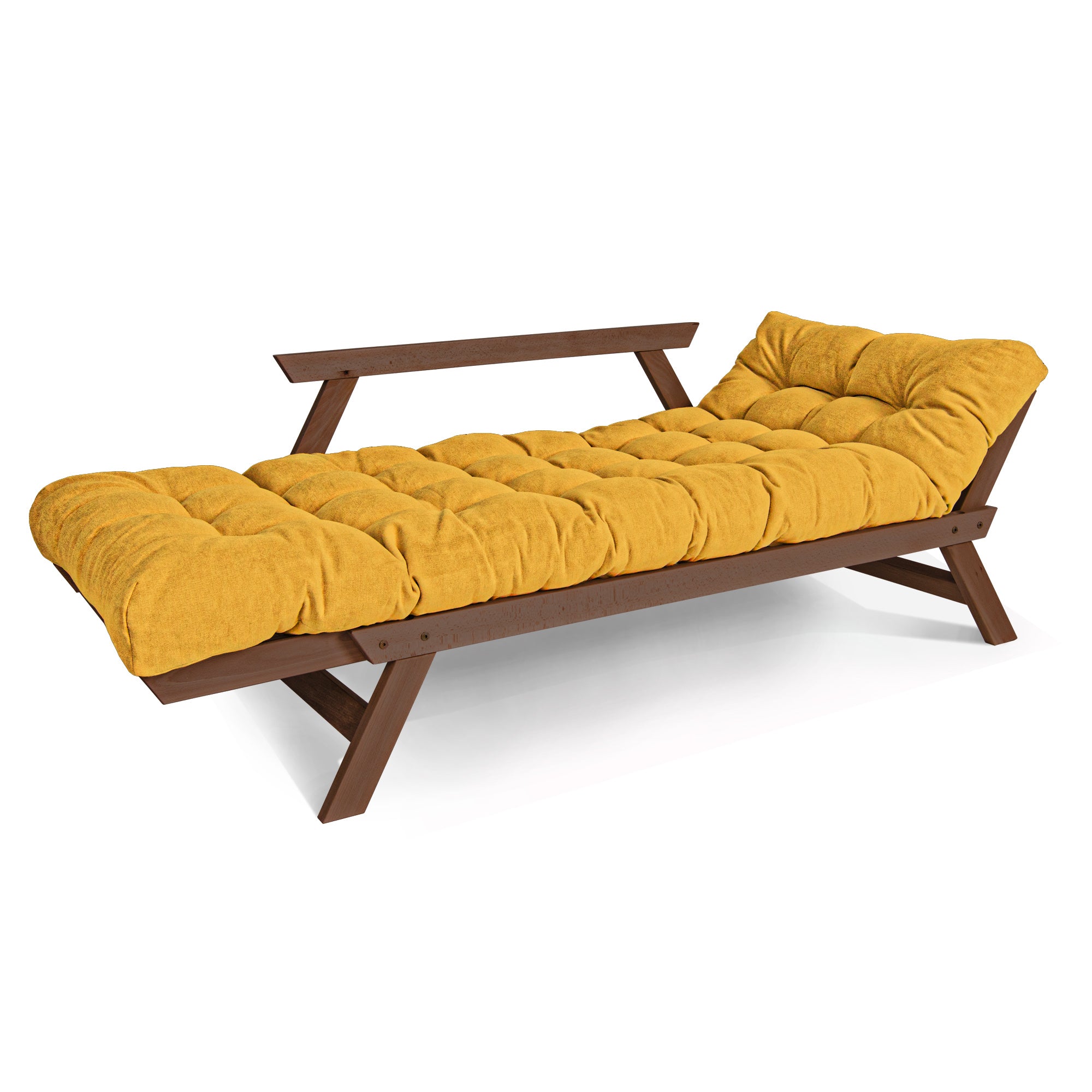 ALLEGRO Canapé-Futon Pliable, Cadre En Bois De Hêtre, Marron