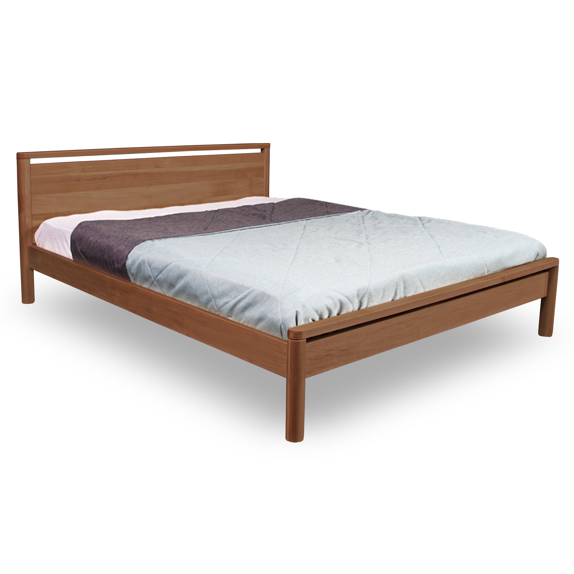DROP HARD Double Bed, Beech Wood caramel frame