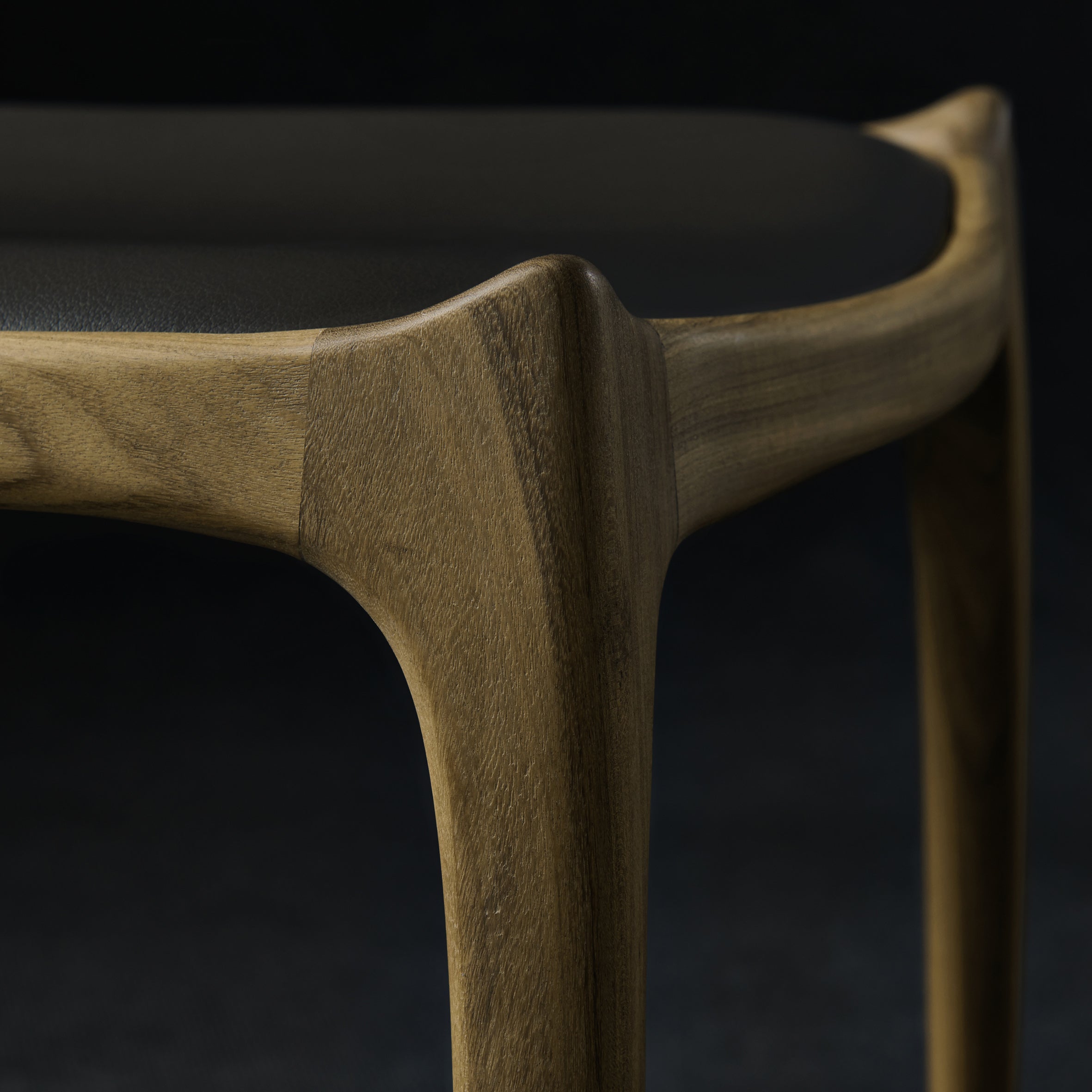 H106 SPIDER Chair afromosia leg detail