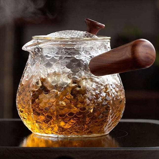 Hand Made Heat-Resistant Glass Teapot interior view