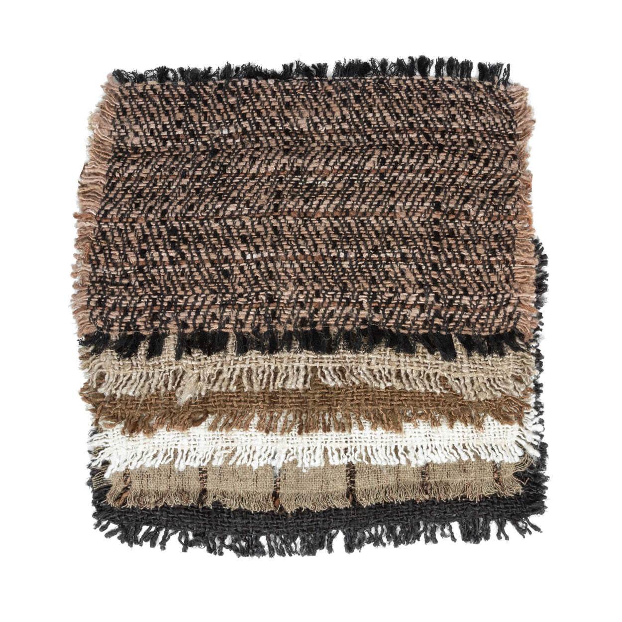 OH MY GEE Placemat Set Of 4 Beige Black top view