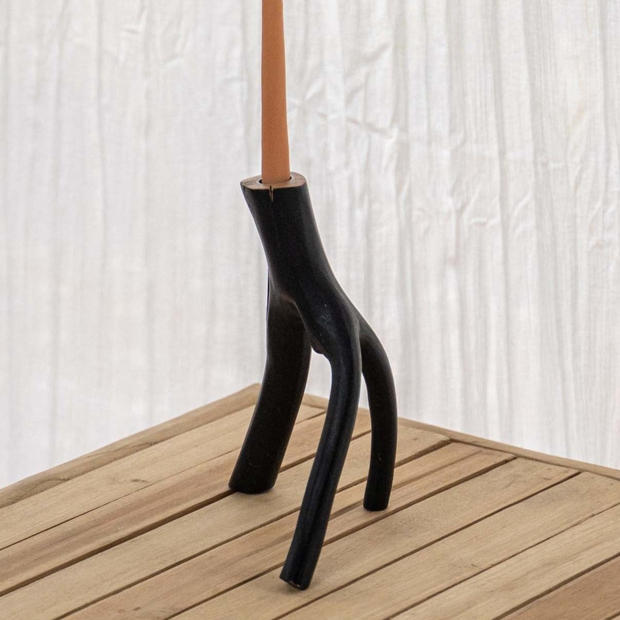 THE TRIPLE TWIG Candle Holder side view