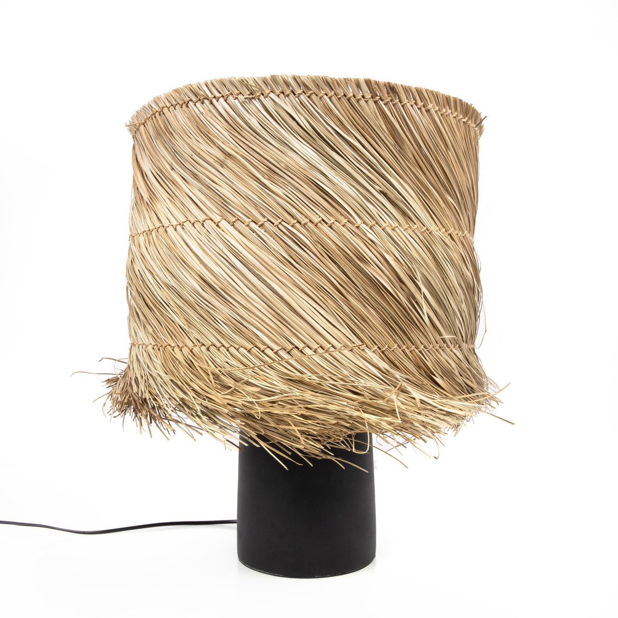 THE PANDAN Table Lamp Black Natural front view