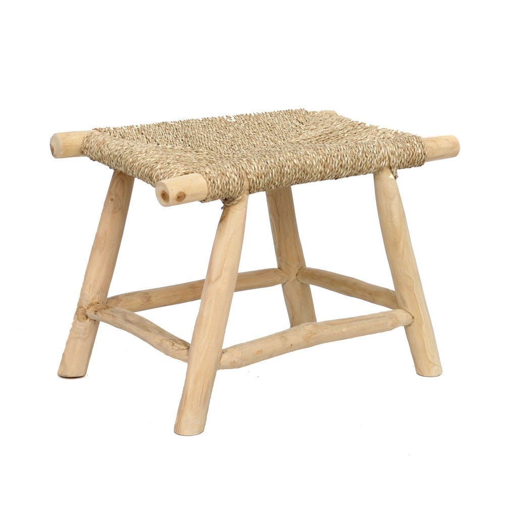 THE PORTO Seagrass Stool half-front view