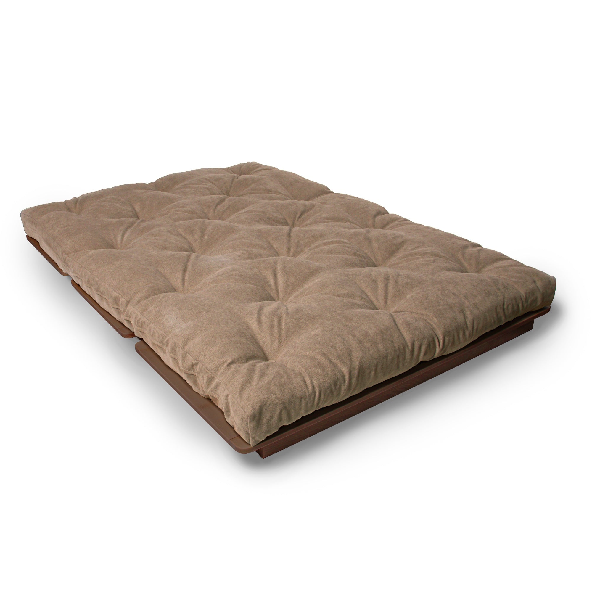 LAYTI-140 Lit Futon Double, Bois De Hêtre Massif, Marron