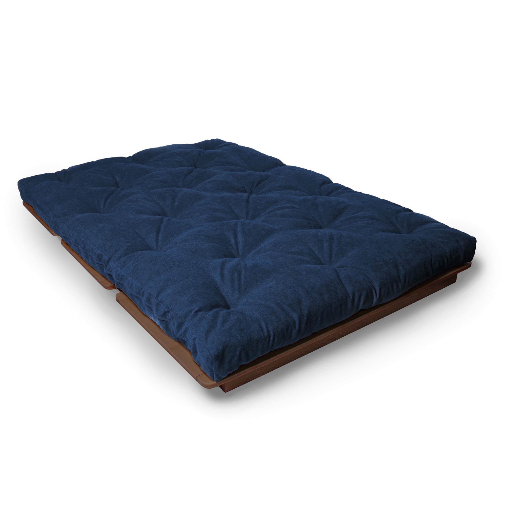 LAYTI-140 Lit Futon Double, Bois De Hêtre Massif, Marron