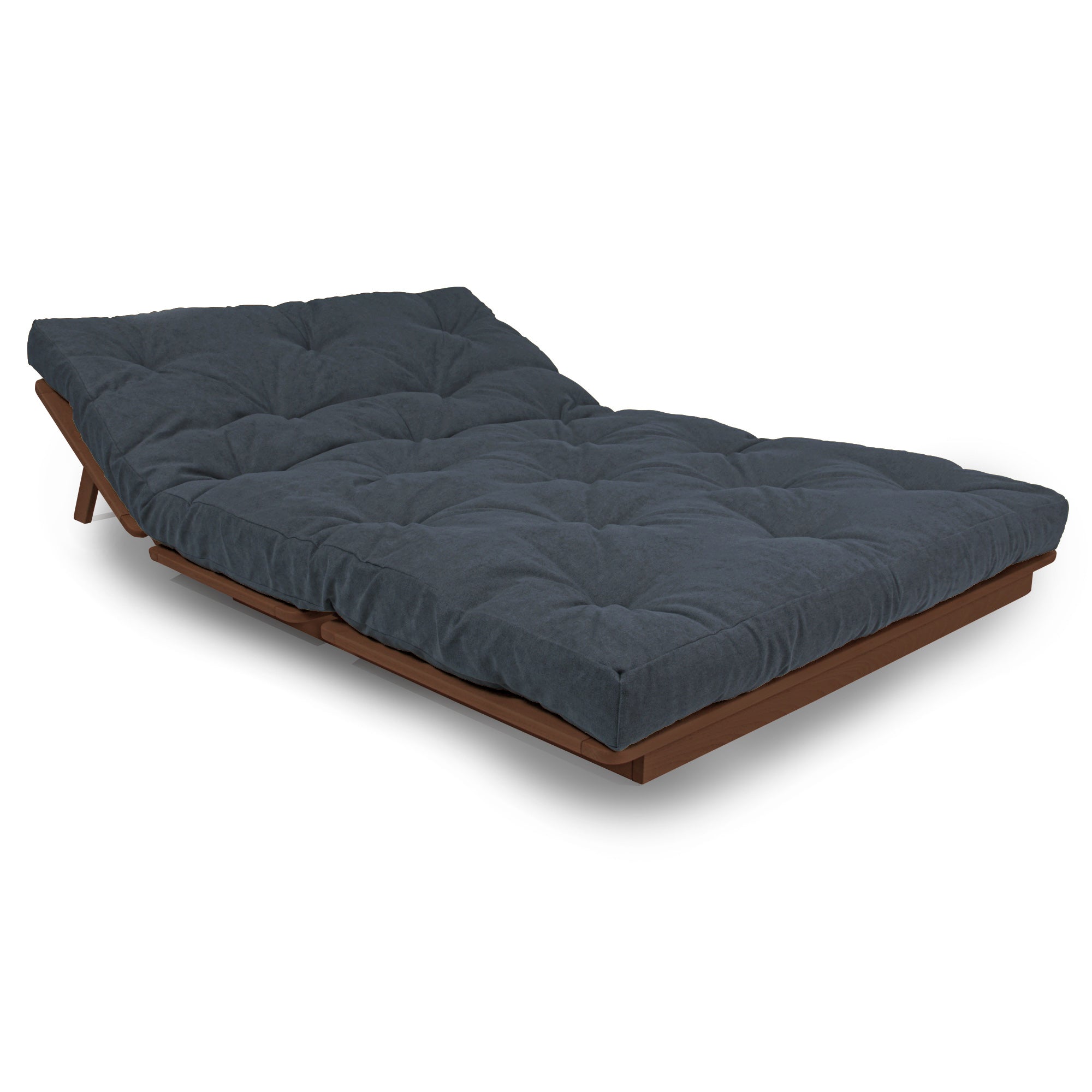 LAYTI-140 Lit Futon Double, Bois De Hêtre Massif, Marron