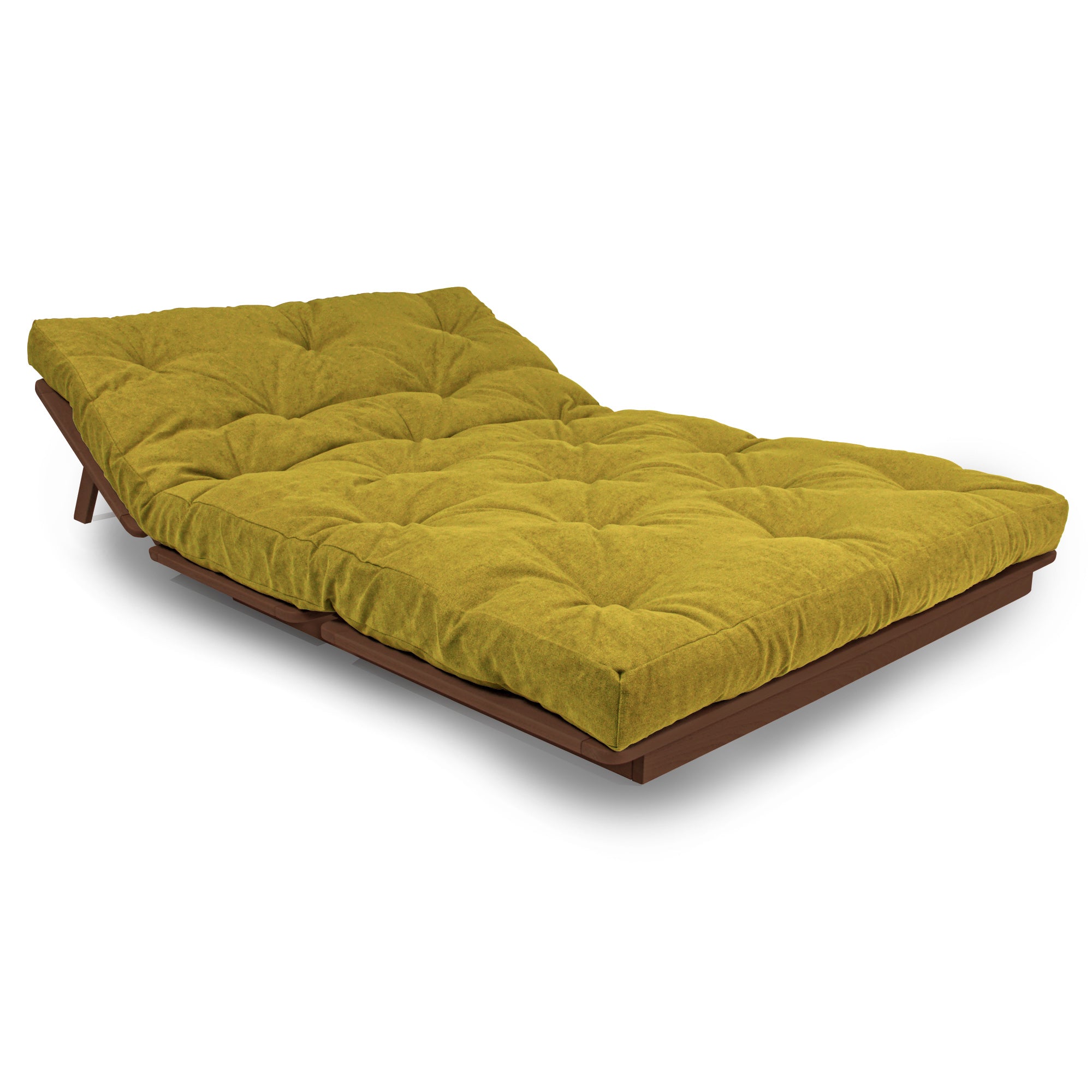 LAYTI-140 Lit Futon Double, Bois De Hêtre Massif, Marron