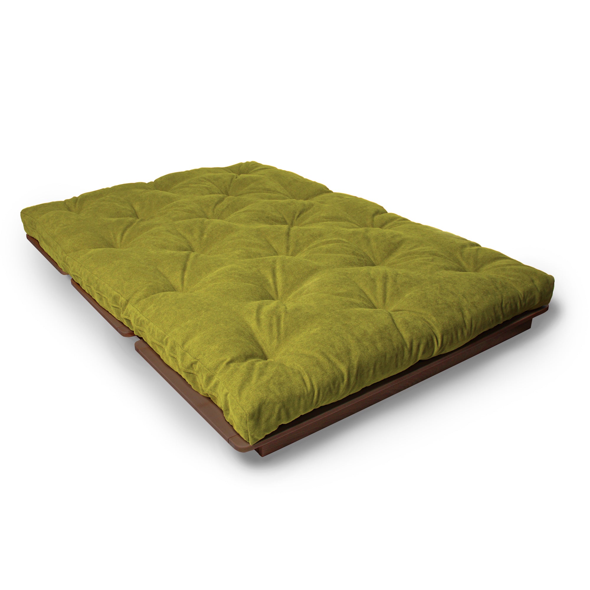 LAYTI-140 Lit Futon Double, Bois De Hêtre Massif, Marron