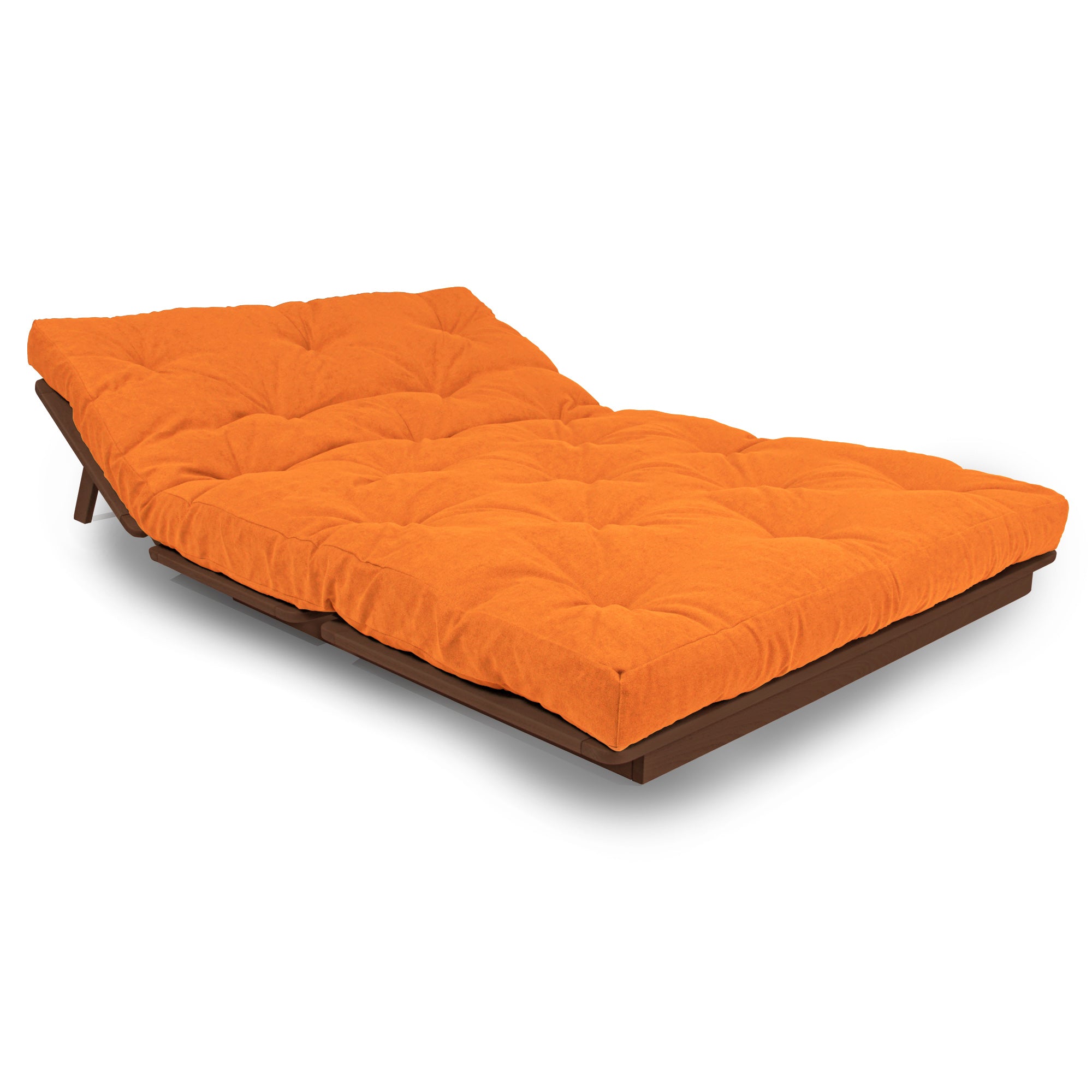 LAYTI-140 Lit Futon Double, Bois De Hêtre Massif, Marron
