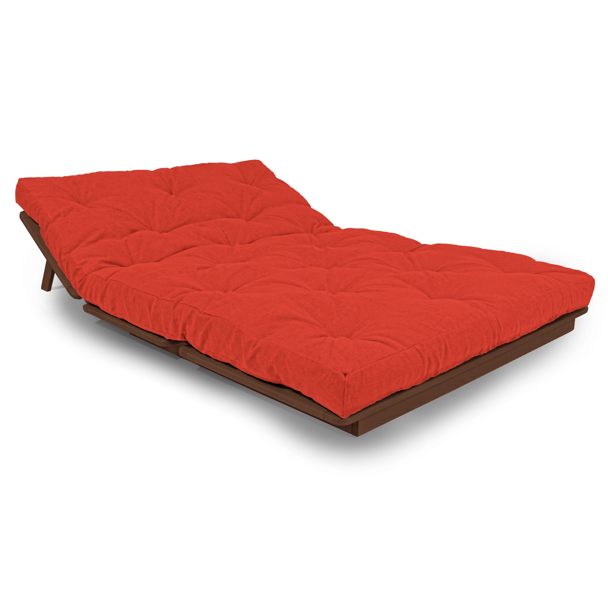 LAYTI-140 Lit Futon Double, Bois De Hêtre Massif, Marron