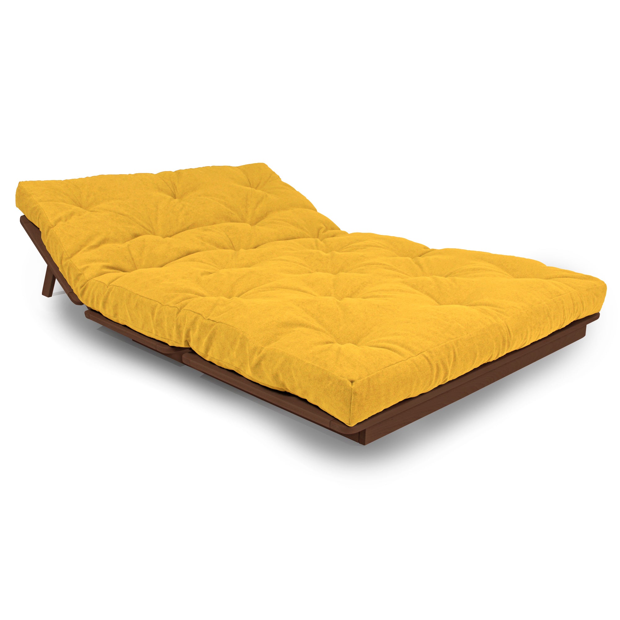 LAYTI-140 Lit Futon Double, Bois De Hêtre Massif, Marron