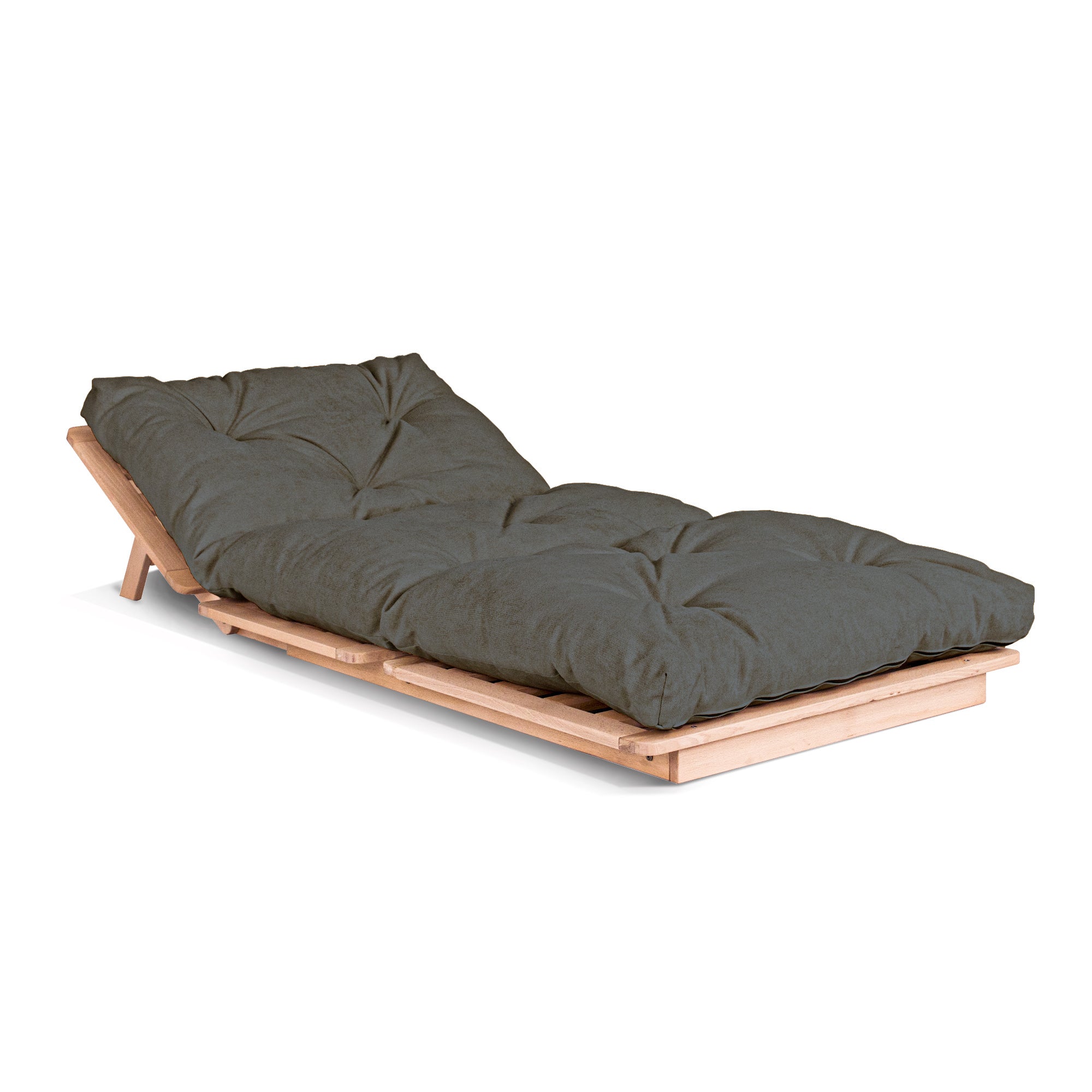 LAYTI-90 Chaise-Lit Futon Simple, Bois De Hêtre Massif, Naturel