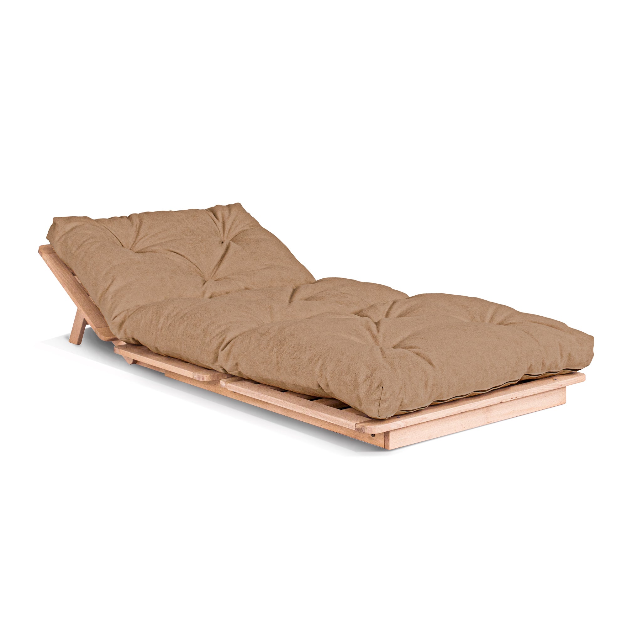 LAYTI-90 Chaise-Lit Futon Simple, Bois De Hêtre Massif, Naturel