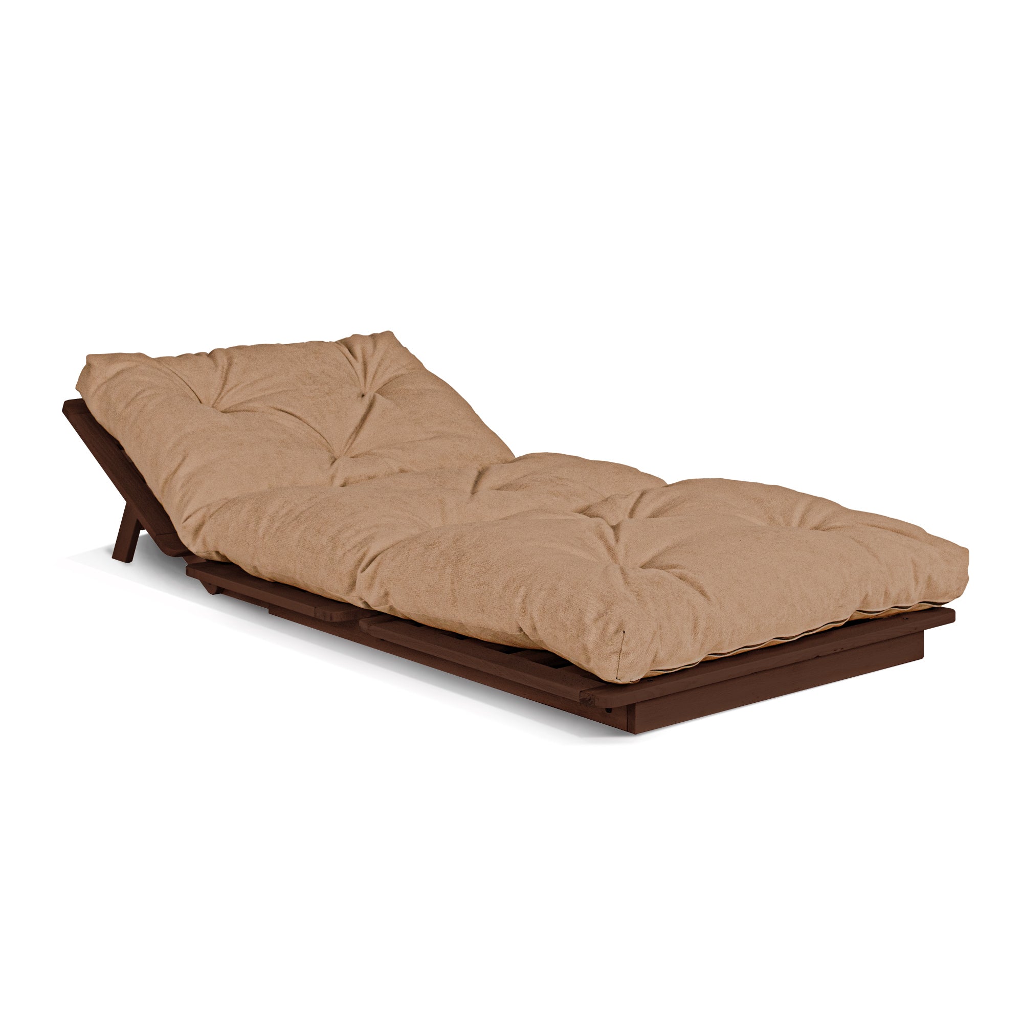 LAYTI-90 Canapé-Lit Futon Simple, Bois Dur Massif, Marron