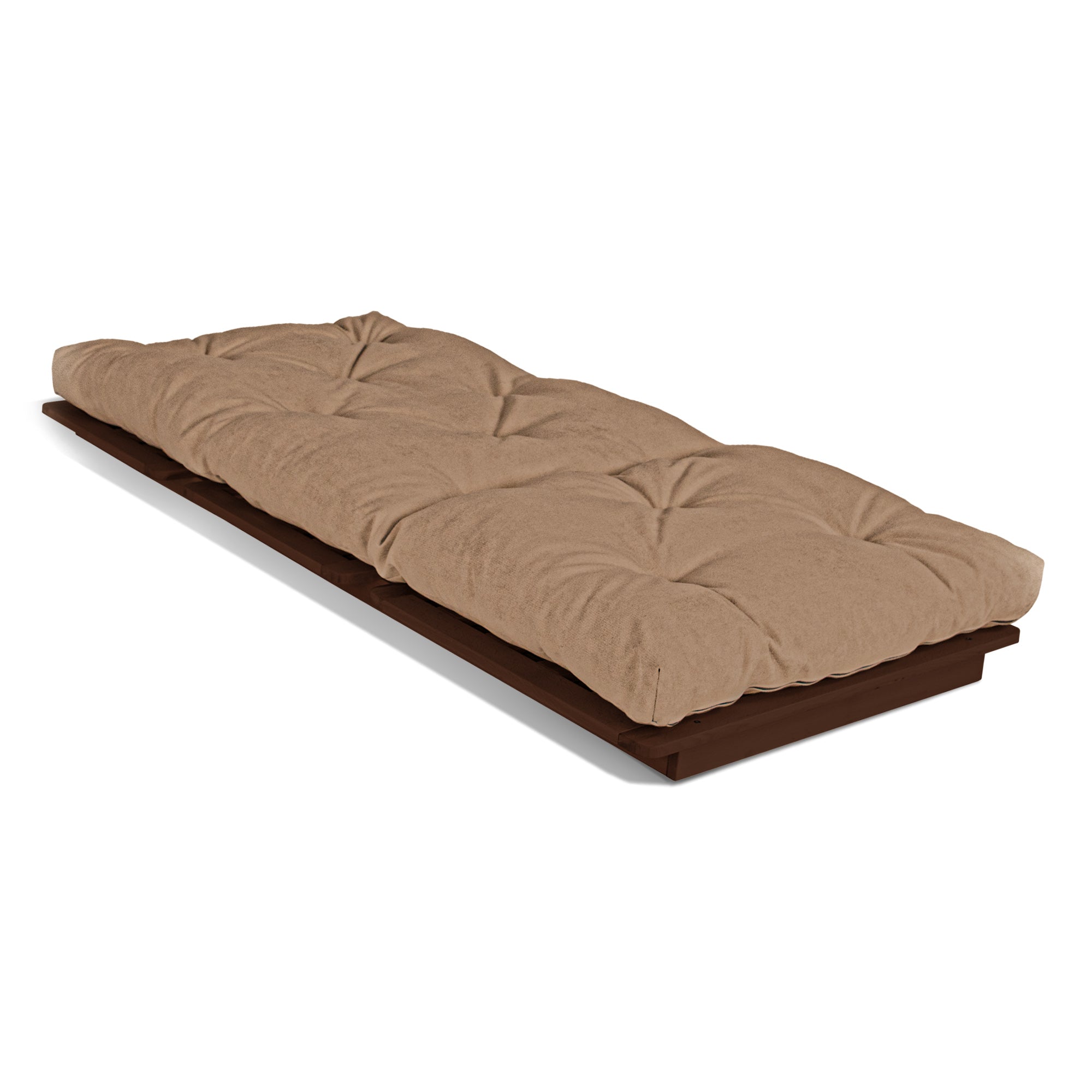 LAYTI-90 Canapé-Lit Futon Simple, Bois Dur Massif, Marron