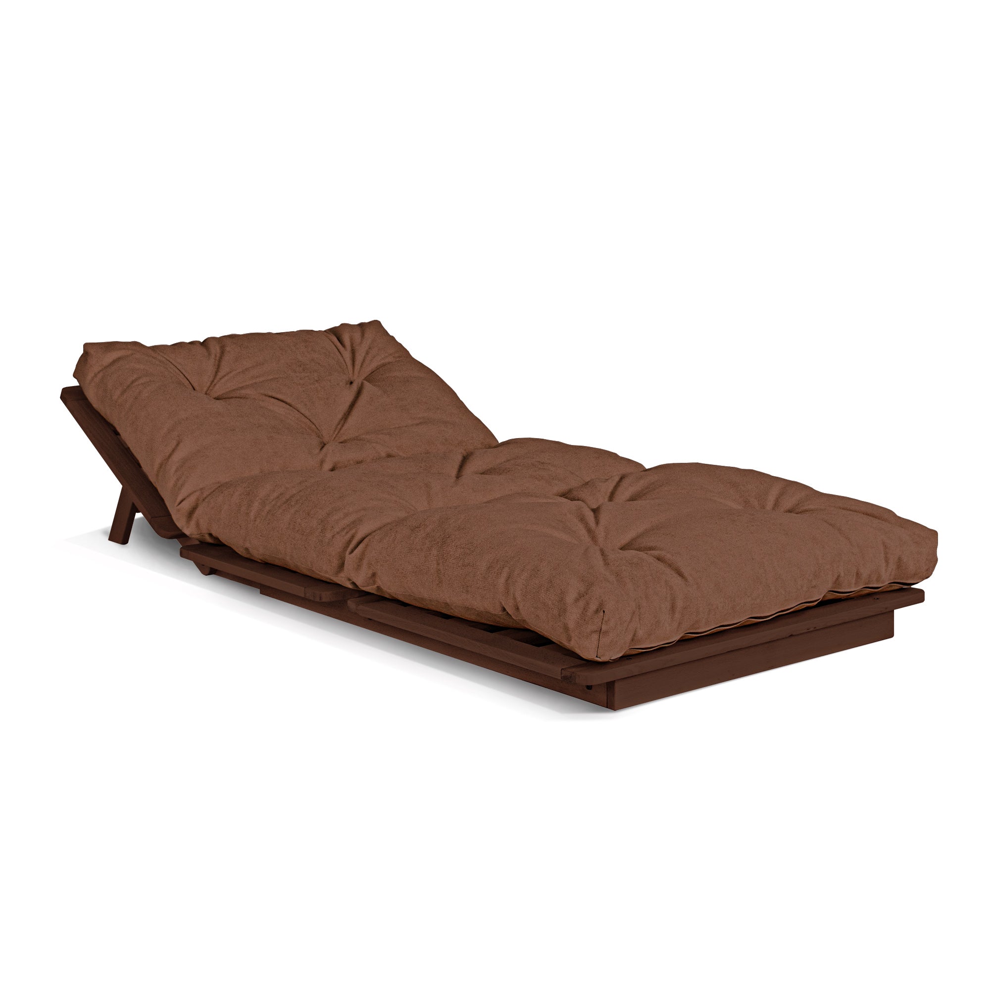 LAYTI-90 Canapé-Lit Futon Simple, Bois Dur Massif, Marron