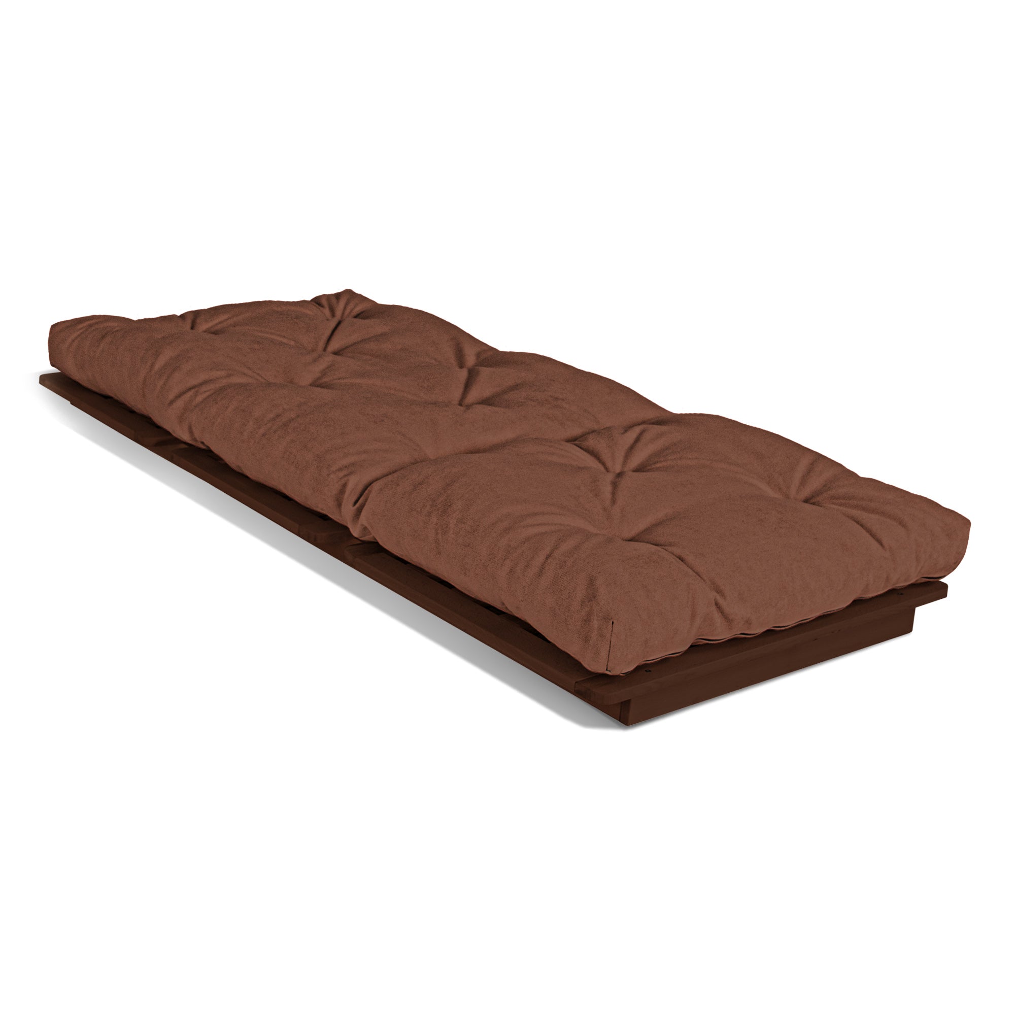 LAYTI-90 Canapé-Lit Futon Simple, Bois Dur Massif, Marron