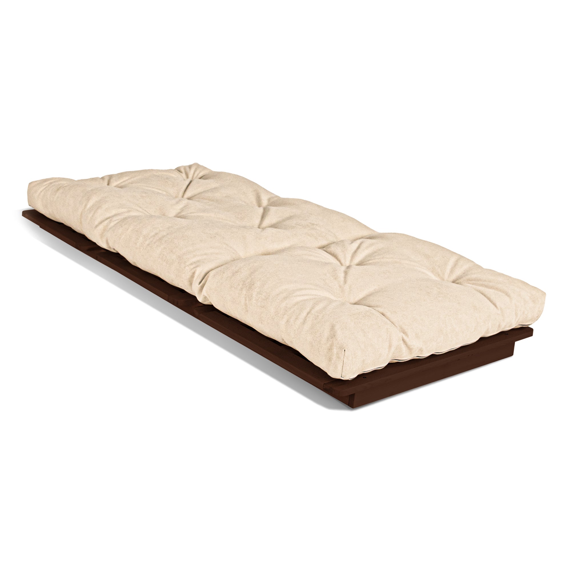 LAYTI-90 Canapé-Lit Futon Simple, Bois Dur Massif, Marron