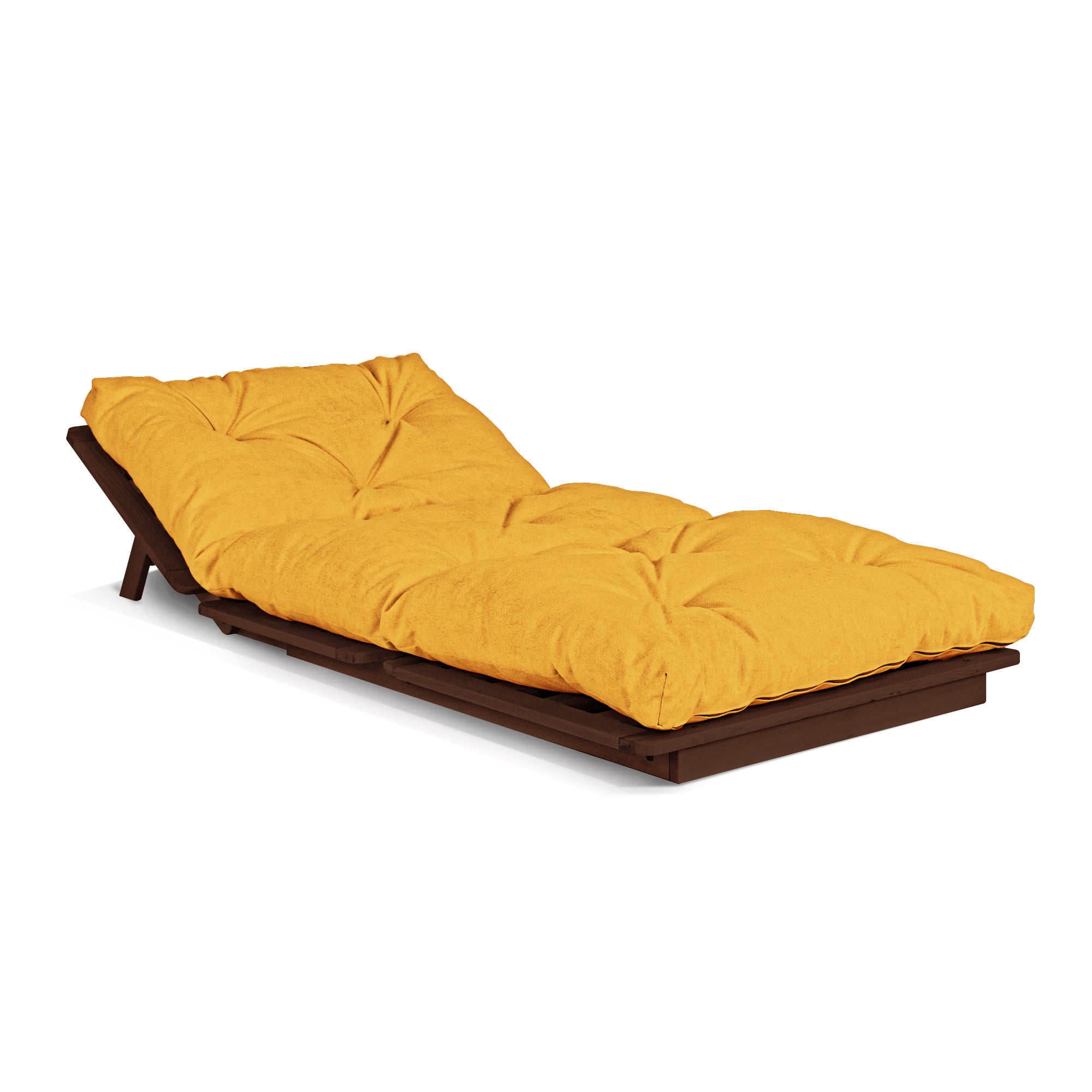 LAYTI-90 Canapé-Lit Futon Simple, Bois Dur Massif, Marron