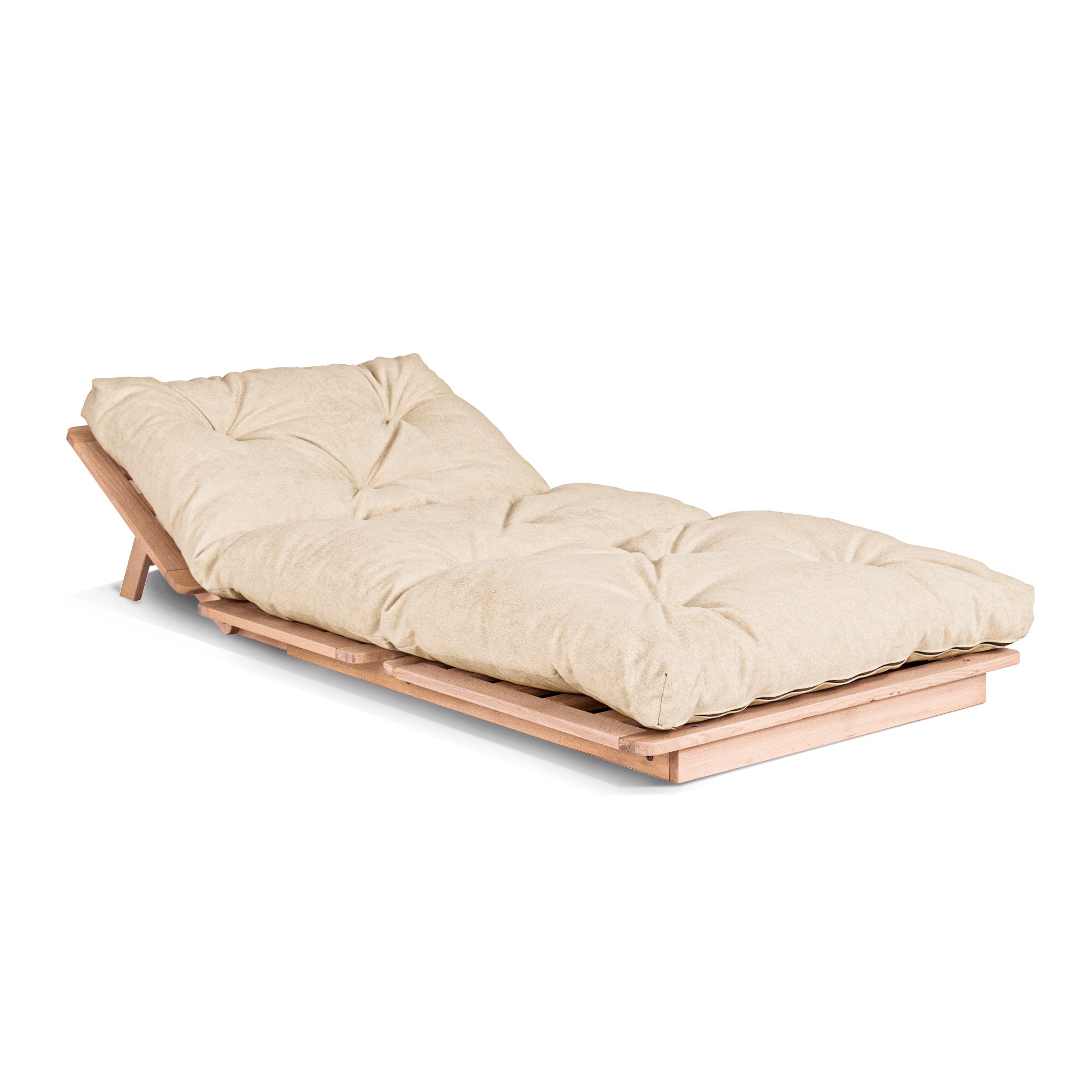 LAYTI-90 Chaise-Lit Futon Simple, Bois De Hêtre Massif, Naturel