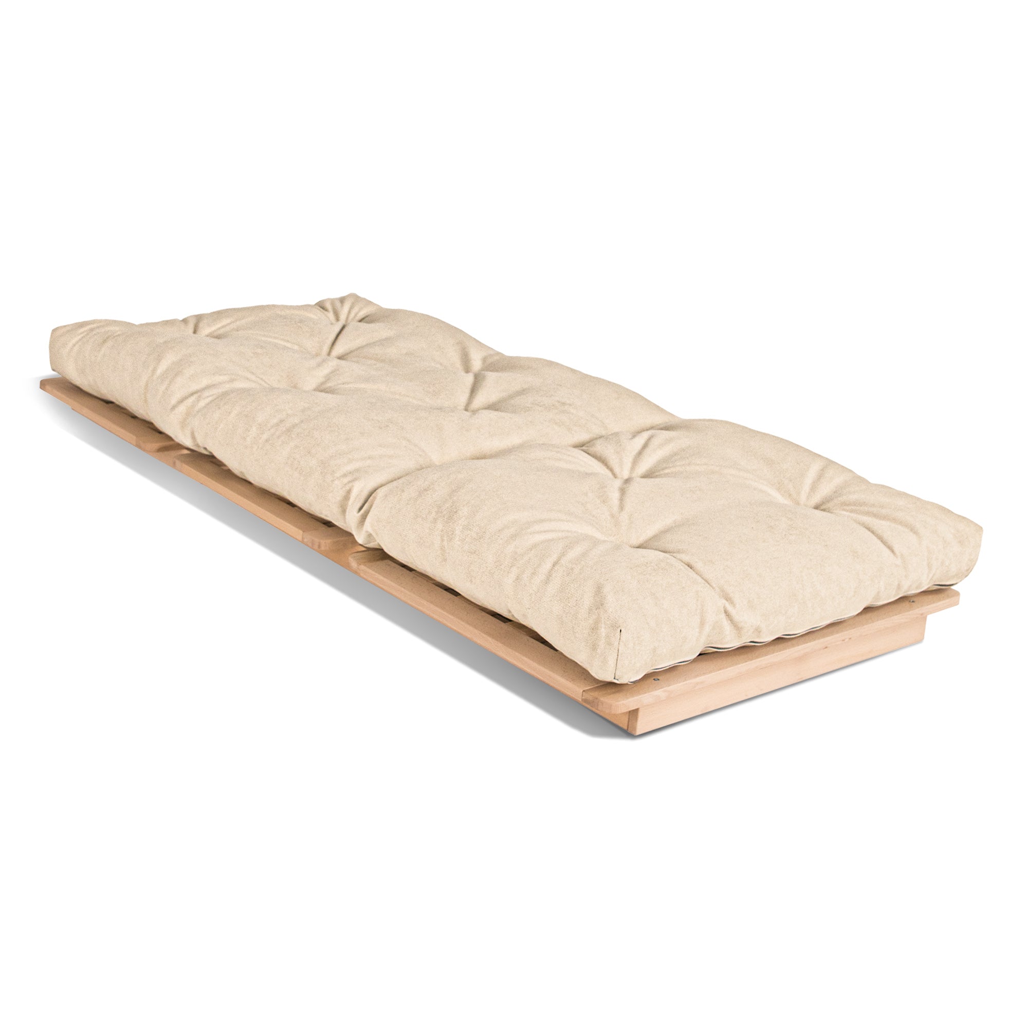 LAYTI-90 Chaise-Lit Futon Simple, Bois De Hêtre Massif, Naturel