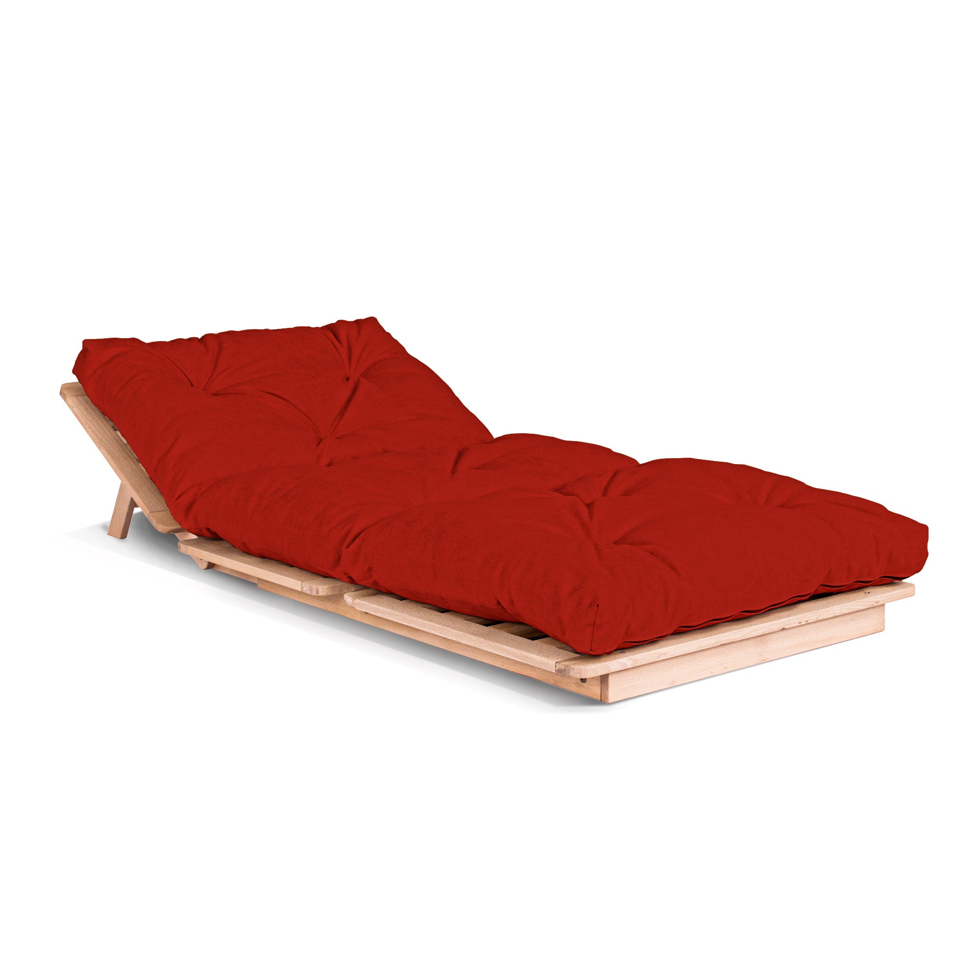 LAYTI-90 Chaise-Lit Futon Simple, Bois De Hêtre Massif, Naturel