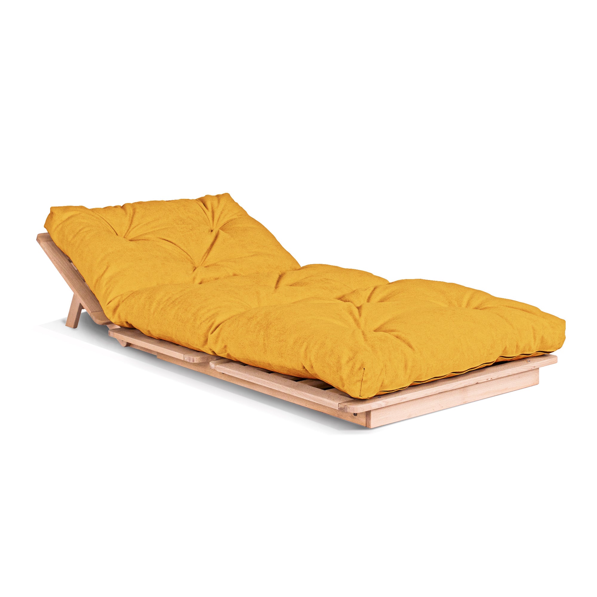 LAYTI-90 Chaise-Lit Futon Simple, Bois De Hêtre Massif, Naturel