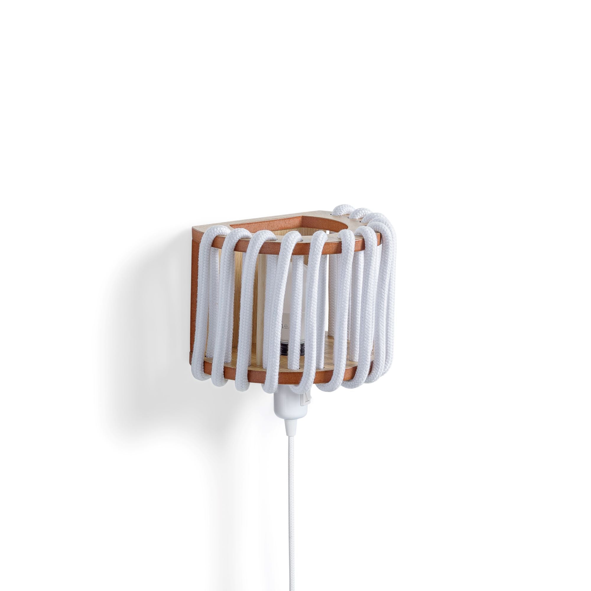 MACARON Wall Lamp White 20 cm bulb holder is down, half-side view