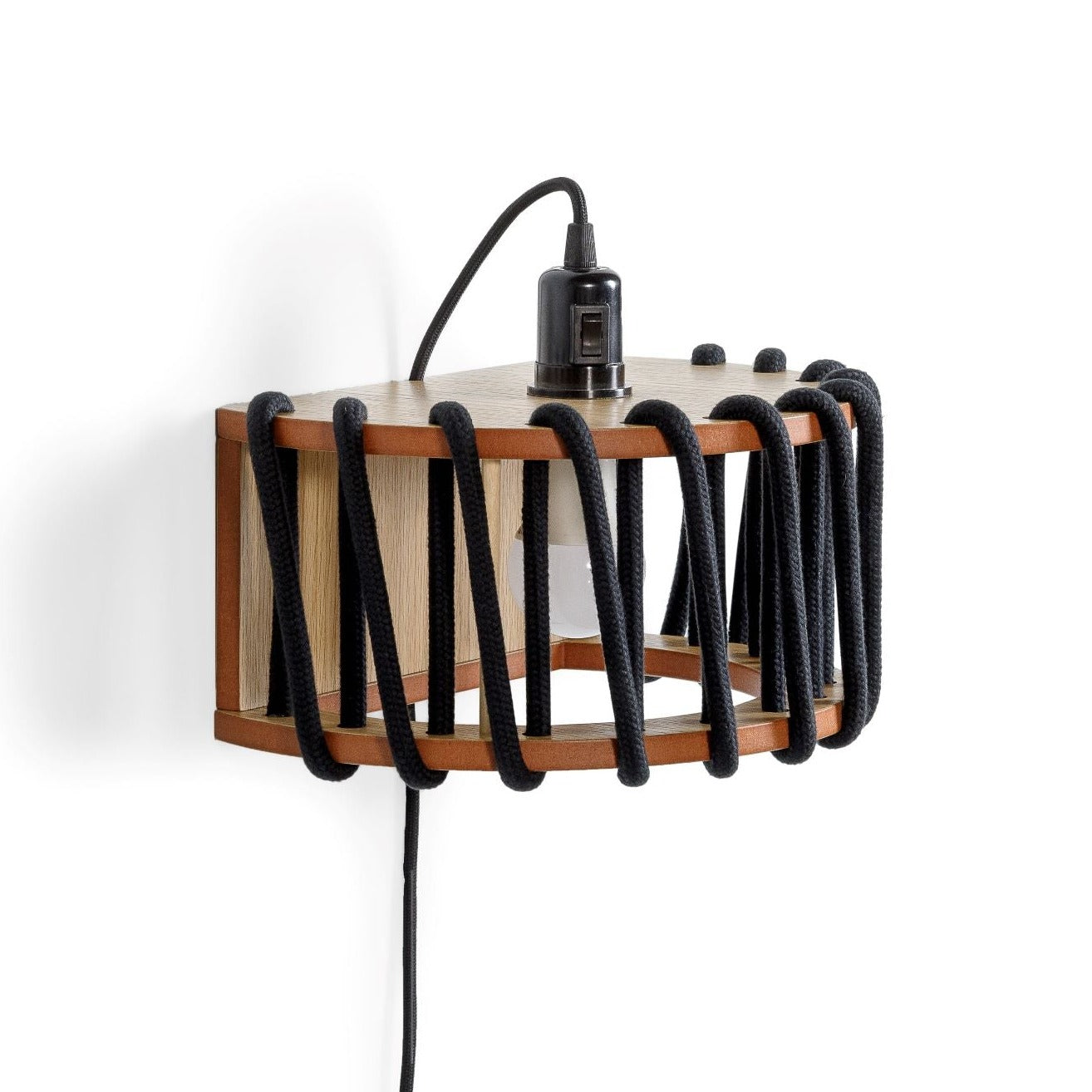 MACARON Wall Lamp Black 30 cm side view bulb holder is up