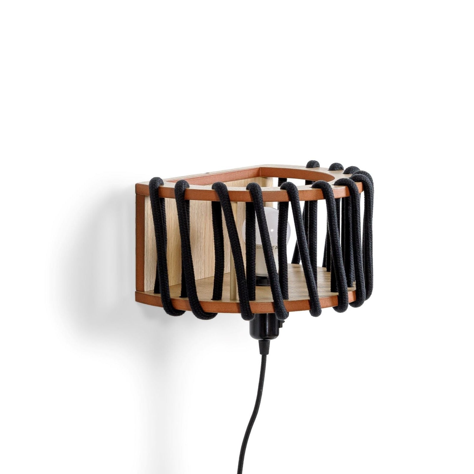 MACARON Wall Lamp Black 30 cm half-side view bulb holder is down