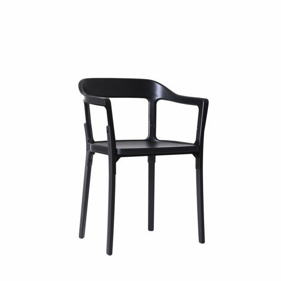 STEELWOOD Chair black frame, black wooden base we made