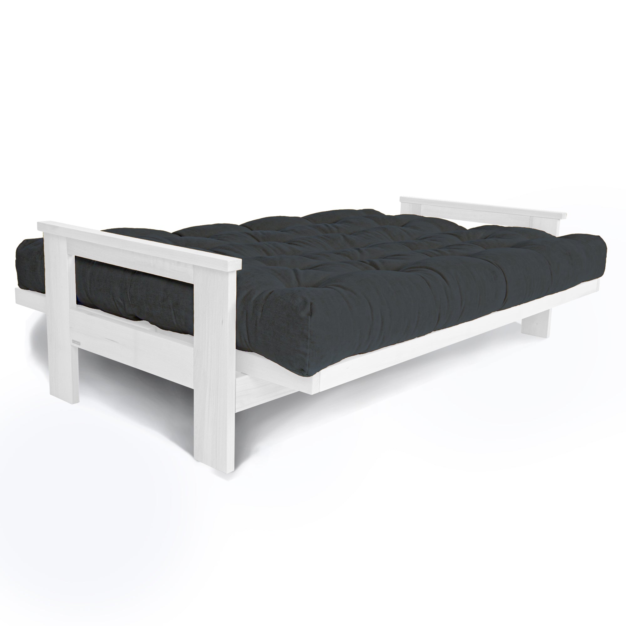 MEXICO Canapé-Lit Futon 3 Places Bois De Hêtre Massif, Couleur Blanche