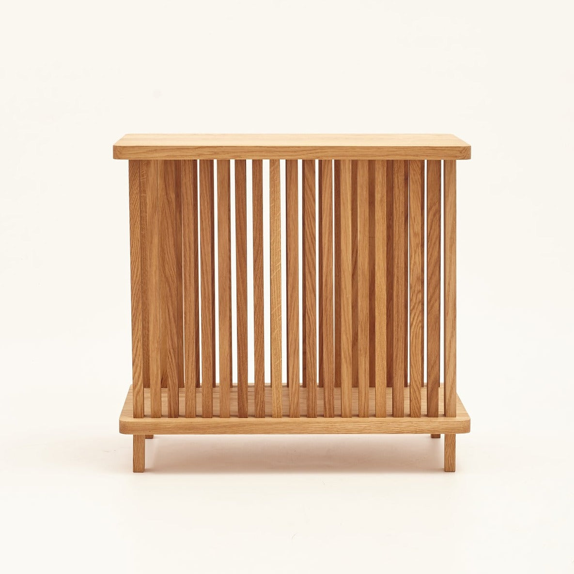 QUBANC Newspaper Holder Oak-natural-front view