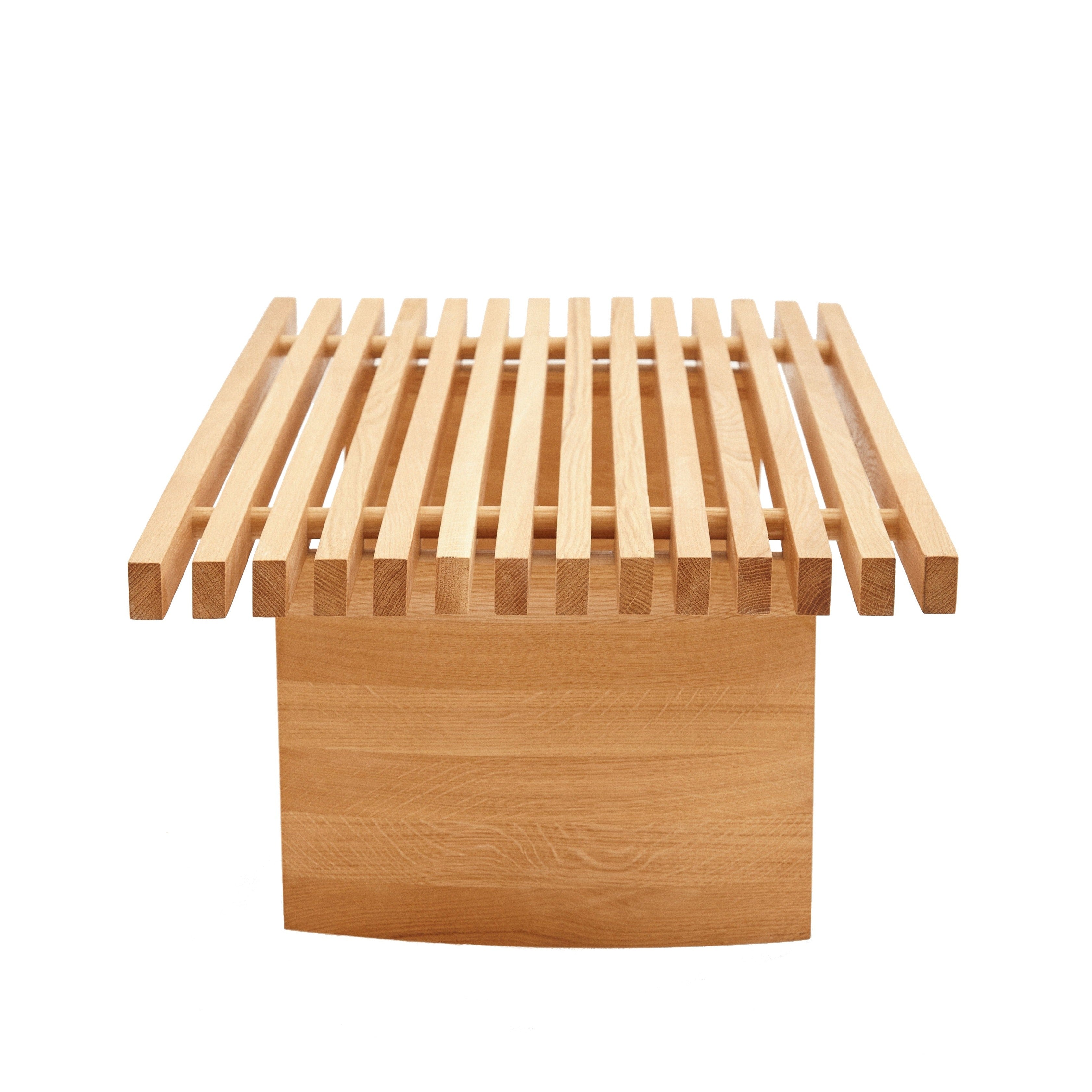 QUBANC Table 47-oak-natural-side view-white background