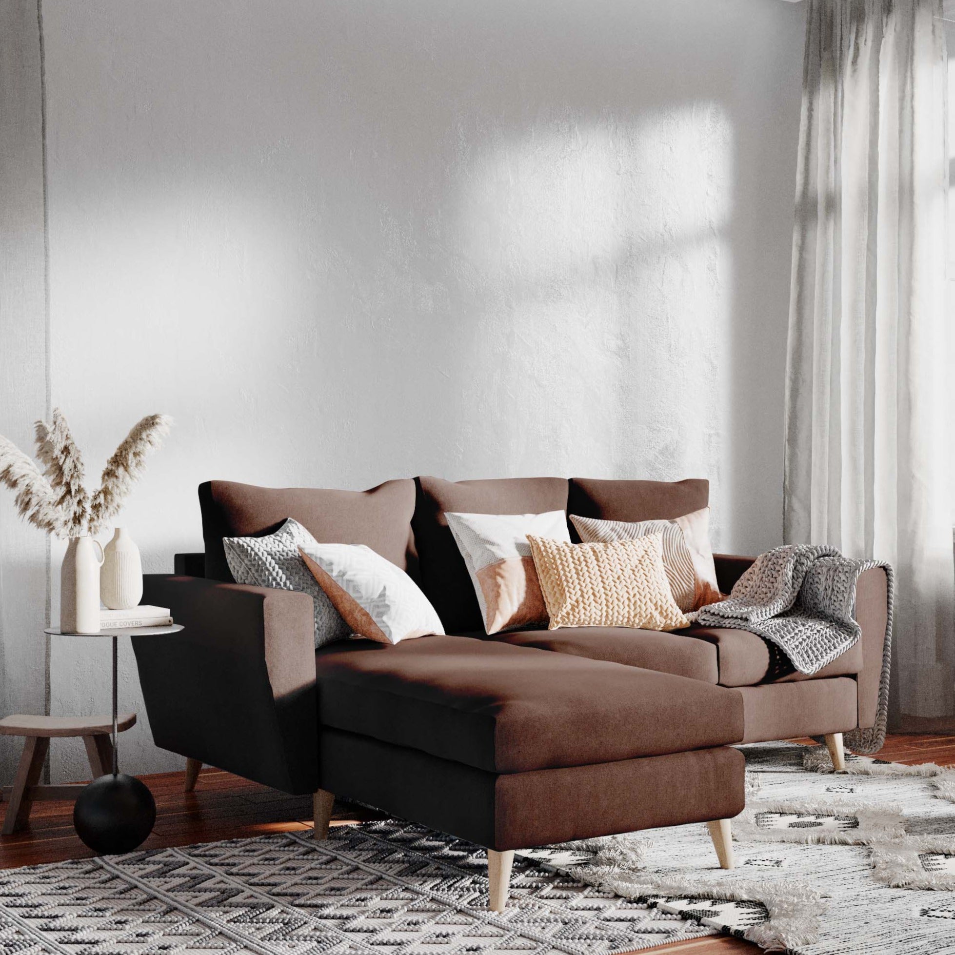 LOVER Sofa 3 Seater upholstery colour brown interior view