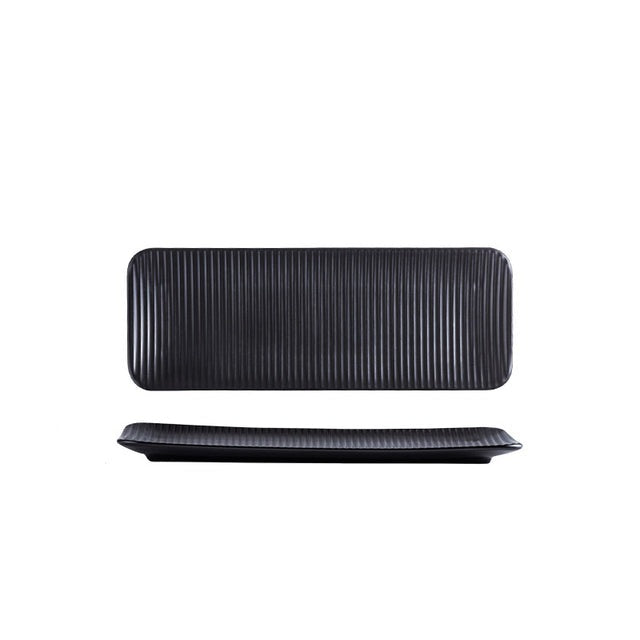 Assiette longue rectangulaire en céramique nordique pour sushis