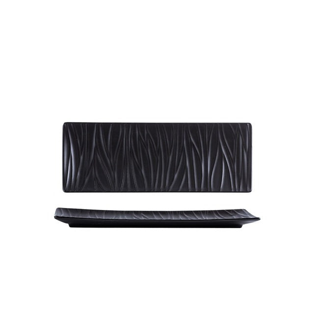 Assiette longue rectangulaire en céramique nordique pour sushis