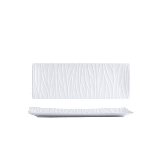 Assiette longue rectangulaire en céramique nordique pour sushis