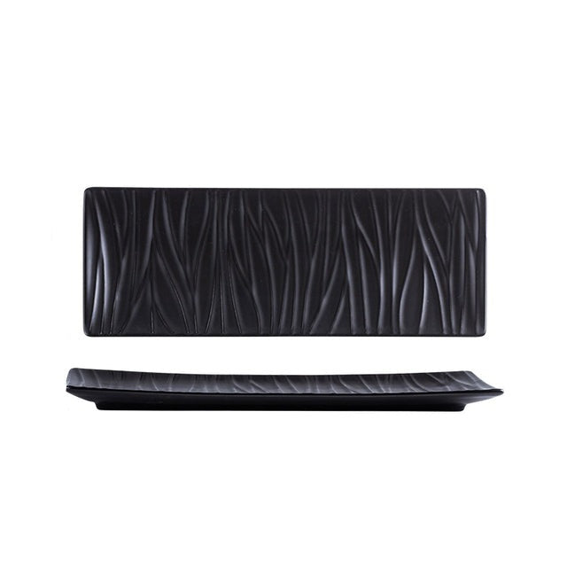 Assiette longue rectangulaire en céramique nordique pour sushis