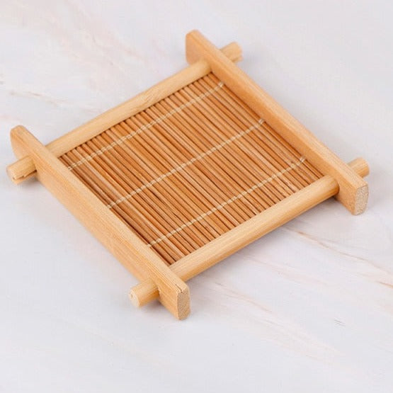Plateau à thé en bambou isolant de la chaleur