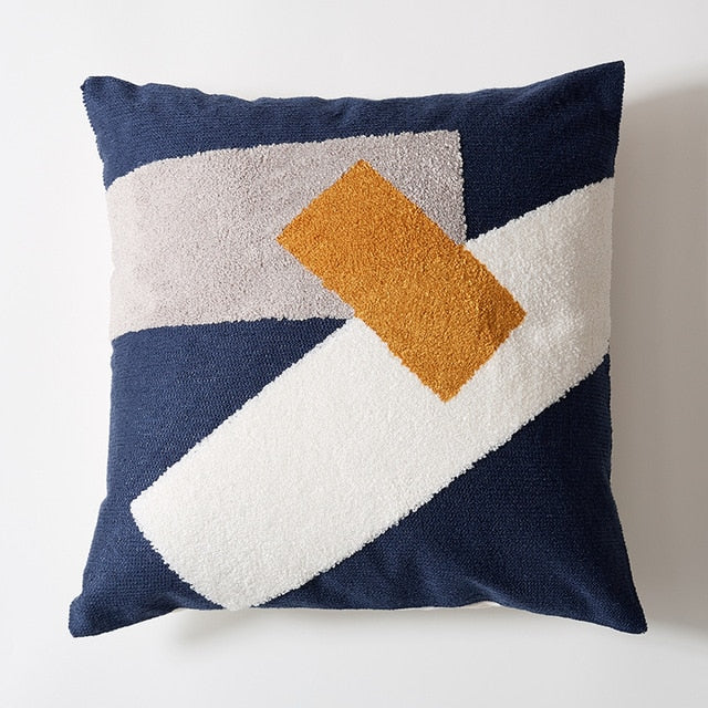 COLOURFUL Housse de Coussin Brodée en Style Uni