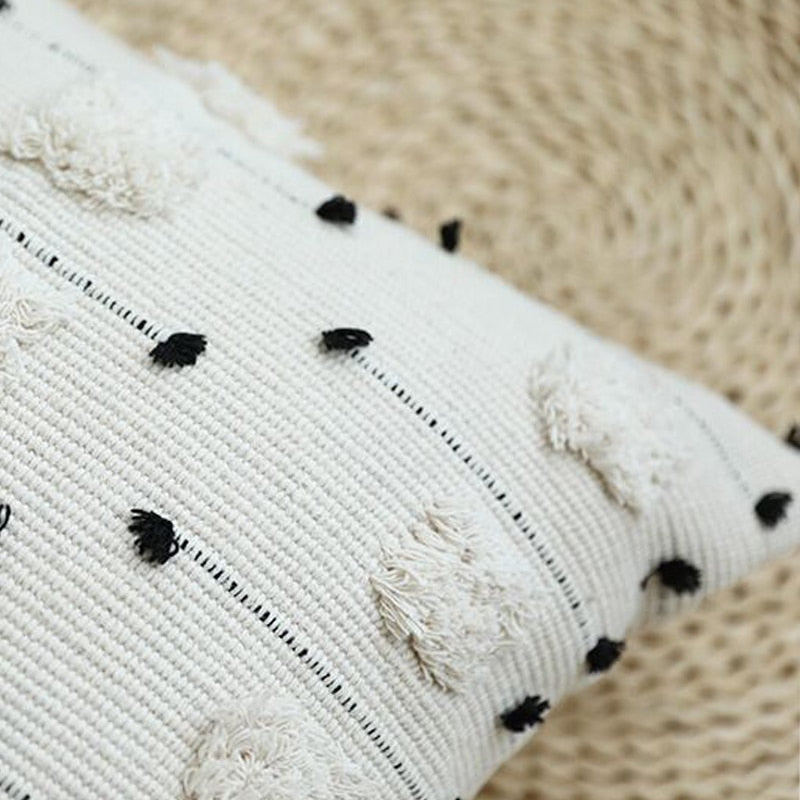 MORROCAN STYLE Avec Housse de Coussin Géométrique Noire